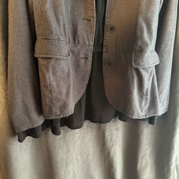 Hinge‎ Womens Blazer Size S Linen Cotton Blend Ruffles Artsy Office Career - Picture 3 of 11